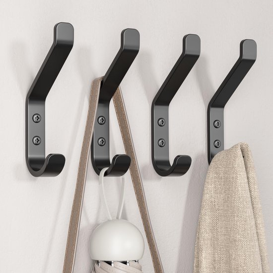 550x550-43378.jpg Unyqoos® Stevige zwarte metalen wandhaak voor veelzijdig gebruik in huis