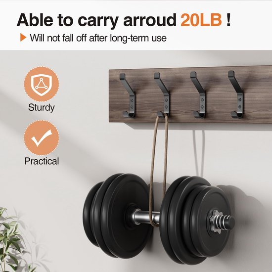550x550-43379.jpg Unyqoos® Stevige zwarte metalen wandhaak voor veelzijdig gebruik in huis