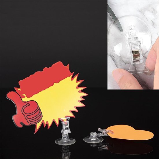 550x550-43402.jpg Unyqoos® Set van 6 Transparante Zuignapclips voor Diverse Toepassingen in Huis en Kantoor