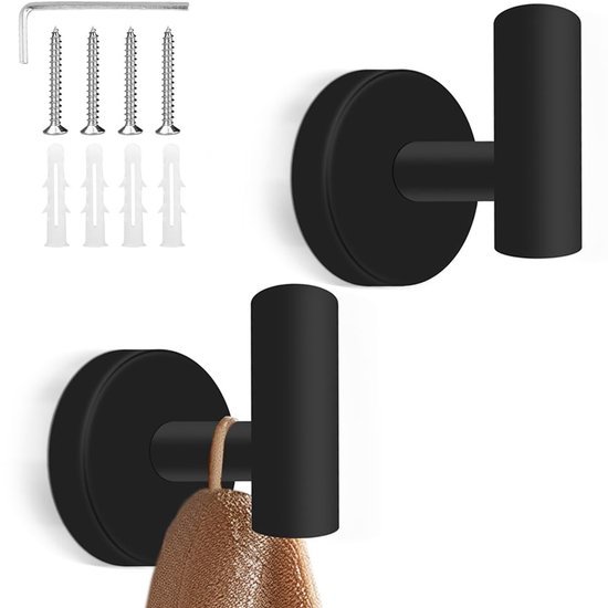 550x550-43427.jpg Unyqoos® Set van twee roestvrijstalen wandhaken voor badkamer en keuken met hoge draagkracht