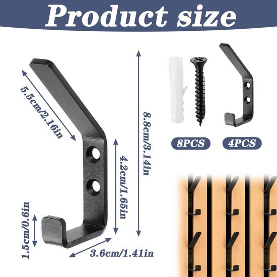 550x550-43462.jpg Unyqoos® Set van 4 veelzijdige haken met montagemateriaal voor akoestische panelen