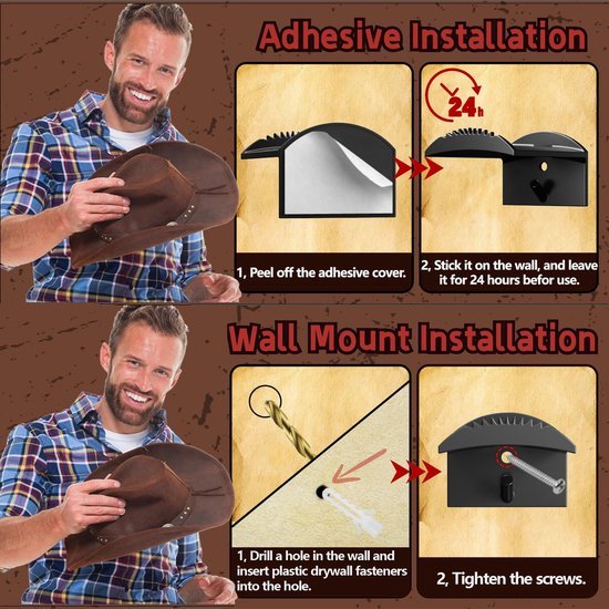 550x550-43526.jpg Unyqoos® Stijlvolle wandgemonteerde hoedenhouder set voor veelzijdig gebruik in huis