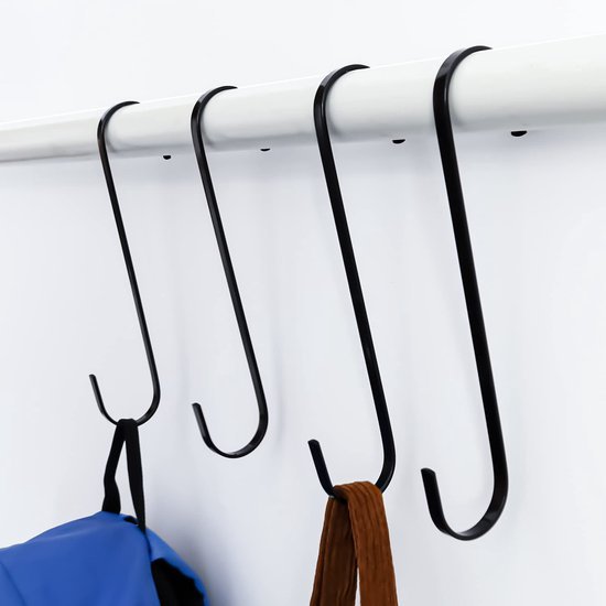 550x550-43554.jpg Unyqoos® Set van 6 sterke zwarte S-haken voor veelzijdig gebruik in huis