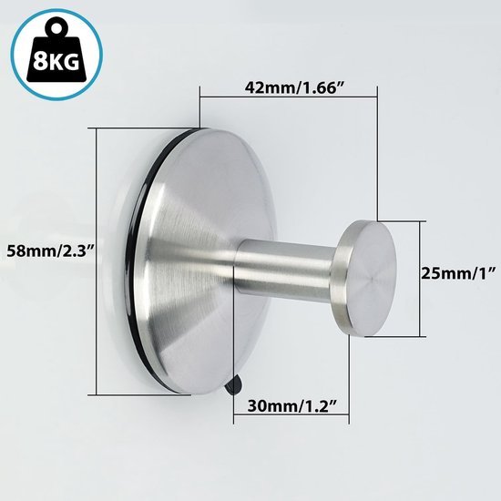 Unyqoos® Roestvrijstalen zuignaphaken set voor badkamer en meer zonder boren