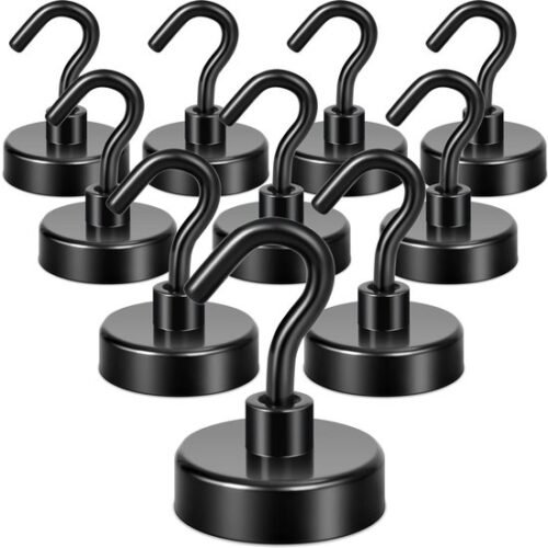 Unyqoos® Set van 10 krachtige magneethaken voor veelzijdig gebruik binnen en buiten