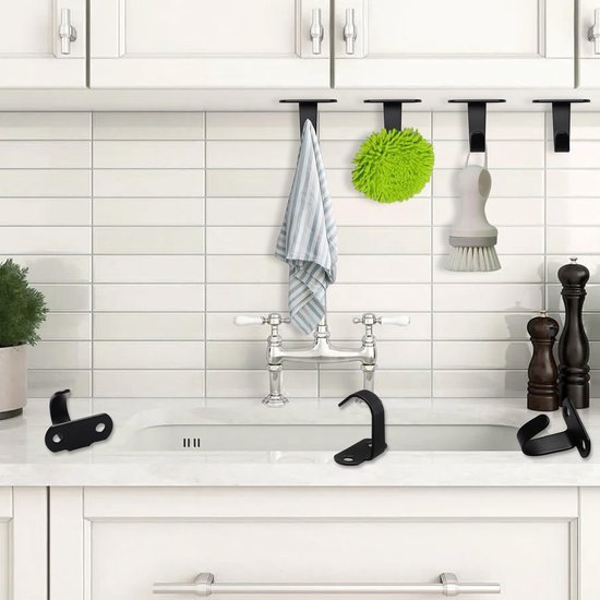 Unyqoos® Set van 10 veelzijdige wand- en plafondhaken voor badkamer en keuken