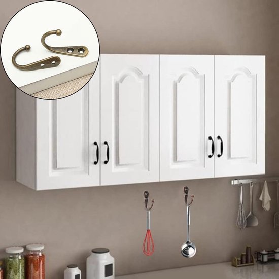 Unyqoos® Set van 10 stijlvolle vintage metalen wandhaken voor diverse toepassingen