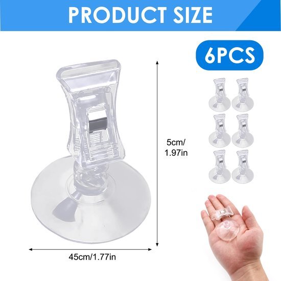550x550-43677.jpg Unyqoos® Set van 6 multifunctionele zuignappen met haken voor gladde oppervlakken