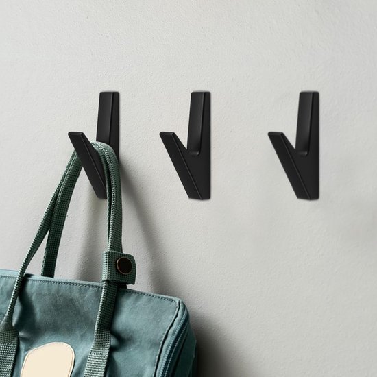 550x550-43695.jpg Unyqoos® Set van 6 stijlvolle zwarte wandhaken voor diverse ruimtes in huis