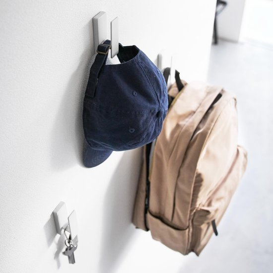 Unyqoos® Set van drie minimalistische wandhaken in wit voor veelzijdig gebruik