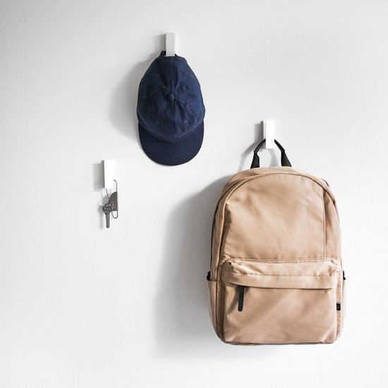 Unyqoos® Set van drie minimalistische wandhaken in wit voor veelzijdig gebruik