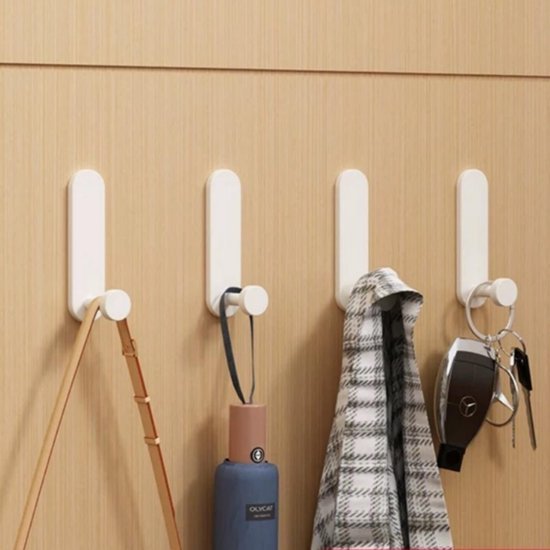 Unyqoos® Handige Zelfklevende Haken voor Handdoeken, Jassen, Sleutels en Meer - Set van 4 Stuks