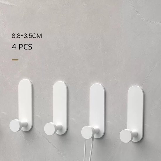 Unyqoos® Handige Zelfklevende Haken voor Handdoeken, Jassen, Sleutels en Meer - Set van 4 Stuks