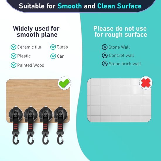 550x550-43781.jpg Unyqoos® Set van 4 sterke zuignappen met 360 graden draaibare haken voor kamperen