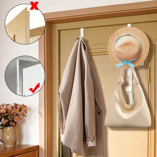 550x550-43813.jpg Unyqoos® Set van 4 deurhaken met vijf stevige haken voor kleding en handdoeken