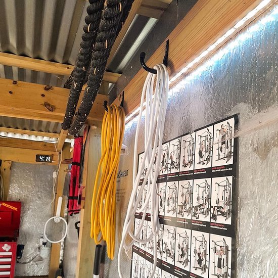 550x550-43849.jpg Unyqoos® Set van 9 stevige wandhaken voor zware lasten en ladderopslag in garage