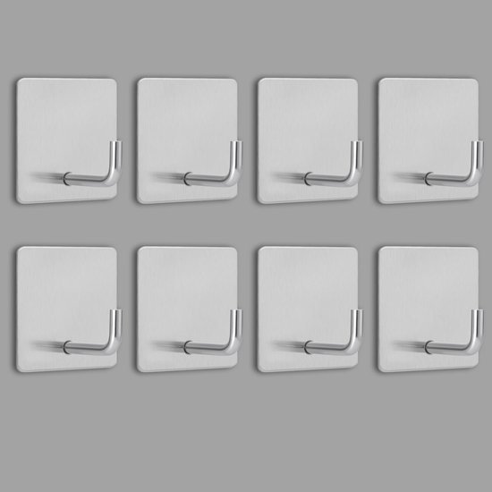 550x550-43863.jpg Unyqoos® Set van 8 zelfklevende roestvrijstalen haken voor badkamer en keuken