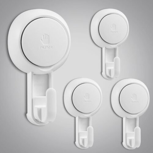 550x550-43867.jpg Unyqoos® Set van 4 herbruikbare zuignaphaken voor diverse oppervlakken zonder boren