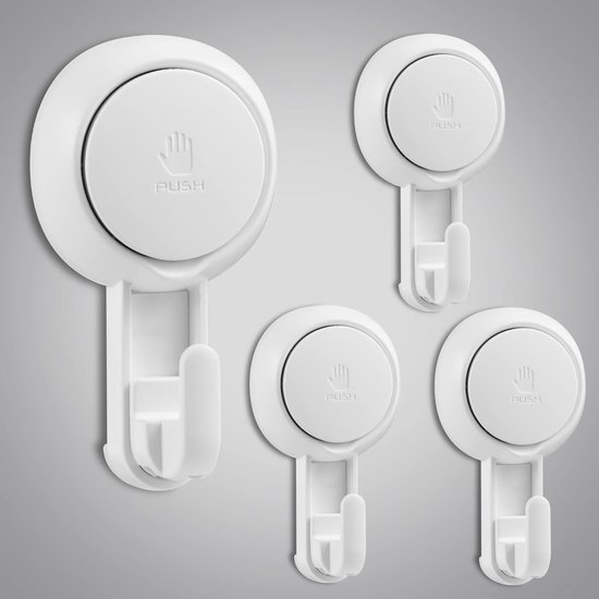 550x550-43867.jpg Unyqoos® Set van 4 herbruikbare zuignaphaken voor diverse oppervlakken zonder boren