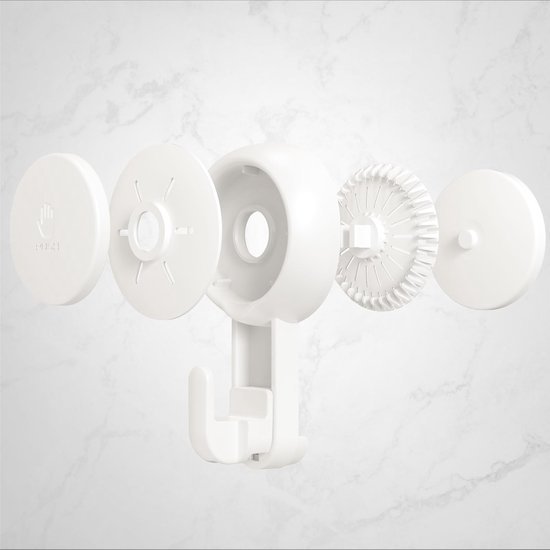 550x550-43873.jpg Unyqoos® Set van 4 herbruikbare zuignaphaken voor diverse oppervlakken zonder boren