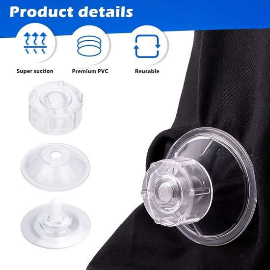 550x550-43886.jpg Unyqoos® Set van 8 multifunctionele zuignappen voor diverse gladde oppervlakken in huis en voertuig