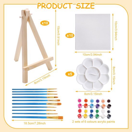 Unyqoos® Complete Mini-Schildersezelset voor Creatieve DIY Schilderprojecten en Decoratie