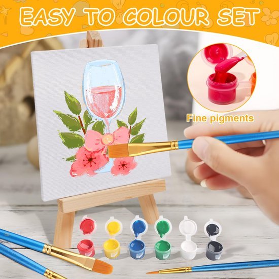 Unyqoos® Complete Mini-Schildersezelset voor Creatieve DIY Schilderprojecten en Decoratie