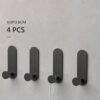 550x550-43966.jpg Unyqoos® Set van 4 Waterbestendige Zelfklevende Haken voor Handdoeken, Jassen, Tassen en Kopjes in Zwart