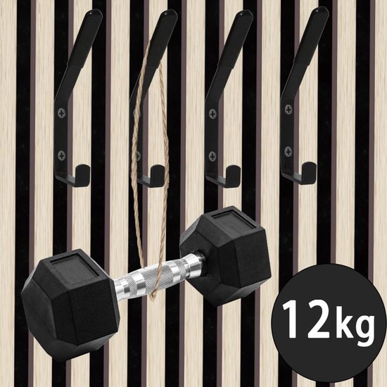550x550-44006.jpg Unyqoos® Set van Vier Zwarte Haken voor Akoestische Panelen met Eenvoudige Montage