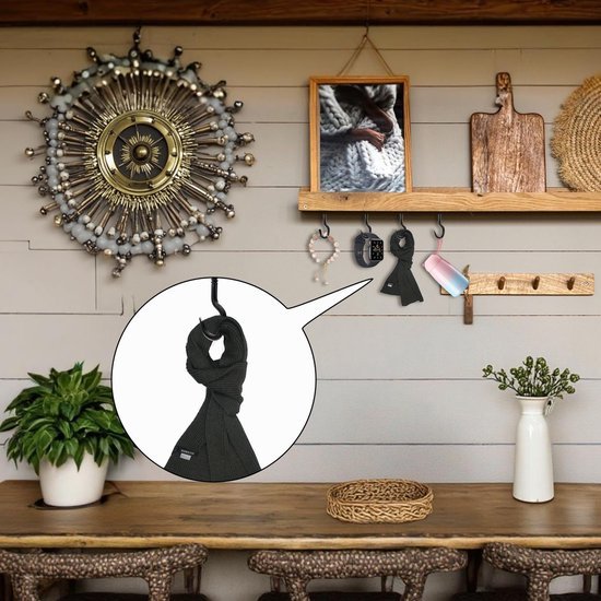 Unyqoos® Set van 25 zwarte schroefhaken voor veelzijdig gebruik in huis en tuin