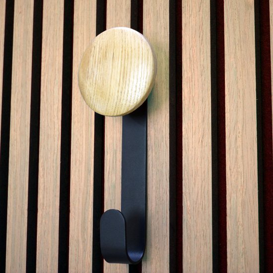 Unyqoos® Stijlvolle houten hangerhaak voor akoestische panelen zonder boren