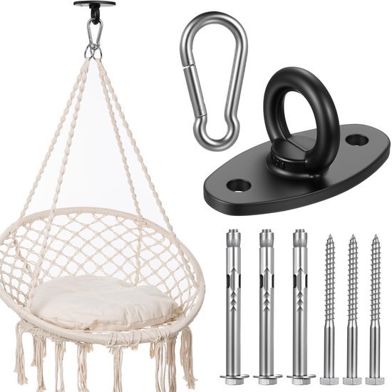 Unyqoos® Robuuste roestvrijstalen plafondhaak set voor zware belasting tot 500 kg