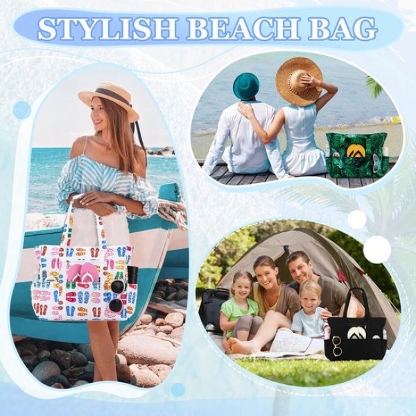 Unyqoos® Extra Grote Water- en Zandbestendige Strandtas met Meerdere Vakken voor Dames en Familie