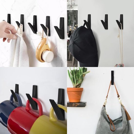 550x550-44117.jpg Unyqoos® Set van 6 stijlvolle mat zwarte garderobehaken voor elke ruimte