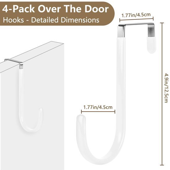 550x550-44122.jpg Unyqoos® Set van 4 multifunctionele witte deurhaken voor diverse opbergmogelijkheden