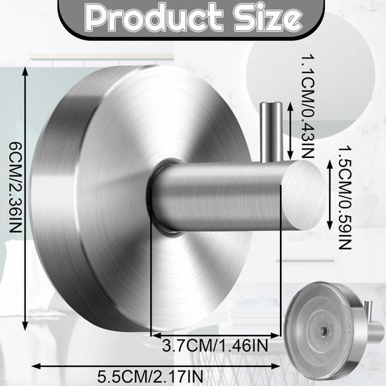 550x550-44161.jpg Unyqoos® Set van vier multifunctionele roestvrijstalen zuignaphaken voor badkamer en keuken