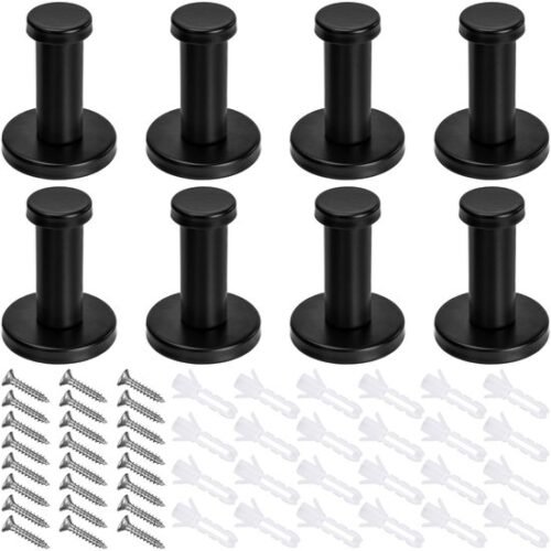 Unyqoos® Zwarte roestvrijstalen wandhaken set voor kleding en decoratie