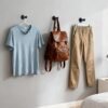 Unyqoos® Zwarte roestvrijstalen wandhaken set voor kleding en decoratie
