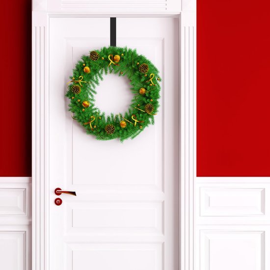 Unyqoos® Ruimtebesparende zwarte deurhaken voor kerstdecoraties en dagelijks gebruik