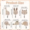 Unyqoos® Set van zes houten diermotief kledinghaken voor kinderkamerdecoratie
