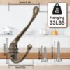 550x550-44225.jpg Unyqoos® Set van 8 Vintage Bronzen Dubbele Wandhaken voor Diverse Ruimtes