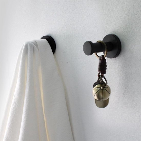 550x550-44248.jpg Unyqoos® Set van zes ruimtebesparende mat zwarte haken voor badkamer en keuken