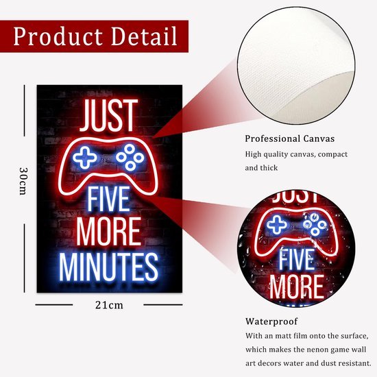 Unyqoos® Unieke Gaming Wanddecoratie Set van 6 Stuks voor de Ultieme Sfeer in Je Gamekamer