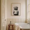 Unyqoos® Set van drie grappige zwart-wit posters voor badkamer en toilet decoratie