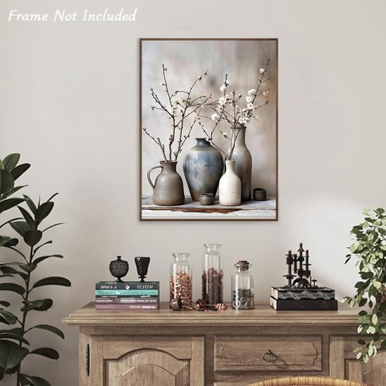 550x550-44275.jpg Unyqoos® Retro canvas poster met keramische vaas en bloemen voor huisdecoratie