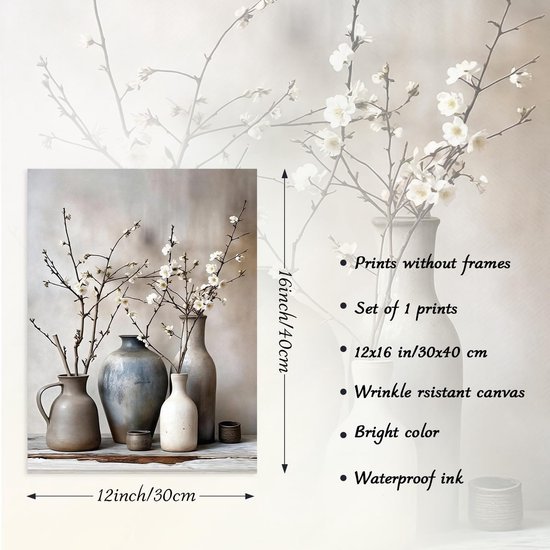 550x550-44276.jpg Unyqoos® Retro canvas poster met keramische vaas en bloemen voor huisdecoratie
