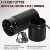 Unyqoos® Handmatige koffiemolen met 60 instelbare standen voor diverse zetmethoden, Zwart,