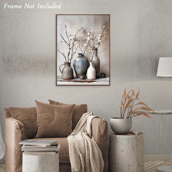 550x550-44280.jpg Unyqoos® Retro canvas poster met keramische vaas en bloemen voor huisdecoratie