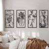 550x550-44286.jpg Unyqoos® Set van vier moderne metalen wanddecoraties met abstract vrouwelijk design