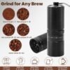 Unyqoos® Handmatige koffiemolen met 60 instelbare standen voor diverse zetmethoden, Zwart,